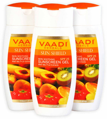 

Vaadi Herbals Sunscreen Gel with Mix Fruit Extracts- SPF 25 - Pack of 3(110 ml)