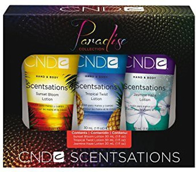 

CND Cosmetics CND Scentsations Lotion Paradise Summer Collection Trio Sunset Bloom Tropical Twist Jasmine Haze(30 ml)