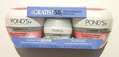

Ponds ponds clarant b3 dark spot correcting cream 7 oz (pack of 2) + rejuveness anti-wrinkle cream (1.75 oz)(52.5 ml)