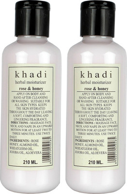 

Khadi Natural Herbal Moisturizer - Rose & Honey Pack of 2(420 ml)