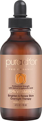 

Pura D'or 20% Vitamin C Serum Professional Strength Overnight Therapy(118 ml)
