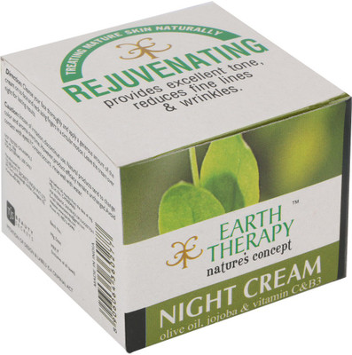 

EARTH THERAPY Rejuvenating Night Cream With Olive Oil, Jojoba & Vitamin C&B3 50g(50 g)