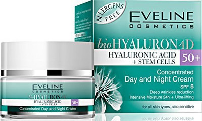 

Eveline Cosmetics Biohyaluron 4d Concentrated Face Day and Night Cream + for All Skin Types, Also Sensitive Deep Wrinkles Reduction by(50 ml)