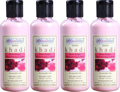 Khadi Rishikesh Herbal Rose Honey Moisturizing Lotion-Pack of 4(840 ml)