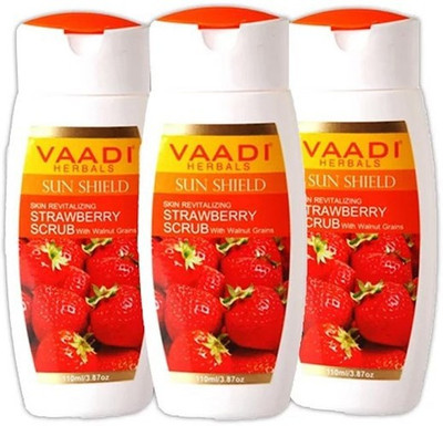 

Vaadi Herbals Strawberry Scrub with Walnut Grains - Set of 3(110 ml)