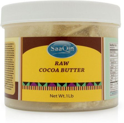 

SAAQIN Â® ORGANIC CACAO BUTTER 1 Lb (Cold pressed, Never been melted, for baking Chocolate)(28 g)