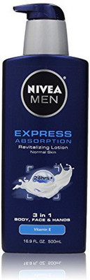 

Nivea Men Men Express Absorption 3 in 1 Revitalizing Lotion 16.9 Fluid Ounce(499.733 ml)