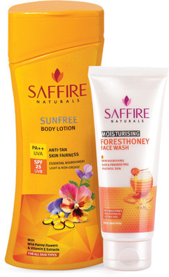 

Saffire sunscreen body lotion SPF 25 PA++ , Forest Honey face wash (Set of two)(360 ml)