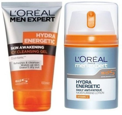 

L'Oreal Men Experts Hydra Energetic Moisturiser + Skin Awakening Icy Cleansing Gel(150 ml)