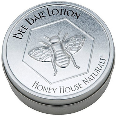 

Honey House Naturals Honey House Solid Lotion Bee Bar (No Added Scent, ) New in Silver Embossed Tin Case(60 ml)