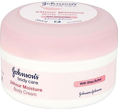 JOHNSON'S Body Care 24 Hour Moisture Body Cream With Shea Butter (Made In France)(200 ml)