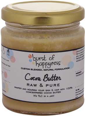 

Burst of Happyness Raw & Pure Cocoa Butter (Unrefined), Moisturizer; Body Lotion ideal for Anti-Ageing, Babies, Combination, Dry, Normal & Sensitive Skin(150 g)