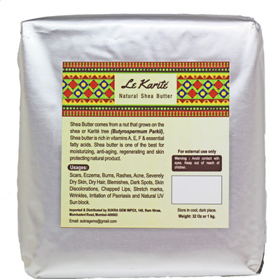 

Le Karite Shea Butter Natural Unrefined Ivory Color Anti Aging Moisturizer & Cream Body Butter African Grade A Natural Cosmetic Body & Skin Care(1 kg)