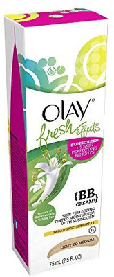 

Olay fresh effects bb cream skin perfecting tinted moisturizer with sunscreen, light to medium 2.5 fl oz(75 ml)