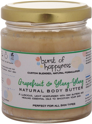 

Burst of Happyness Body Butter – Grapefruit & Ylang Ylang, with Raw Cocoa & Kokam; Moisturize for Dry, Normal & Sensitive Skin(120 g)