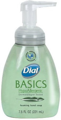 

Dial 06042 basics hypoallergenic foaming lotion soap manual pump, 7.5 oz, (case of 8)(225 ml)