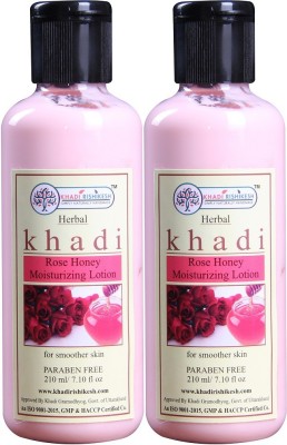 Khadi Rishikesh Herbal Rose Honey Moisturizing Lotion-Pack of 2(420 ml)