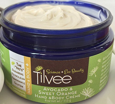 

Tilvee Avocado & Sweet Orange hand & body creme -Anti Aging- 8% Organic (Plant Based Organic Ingredients) - Jar(120 ml)