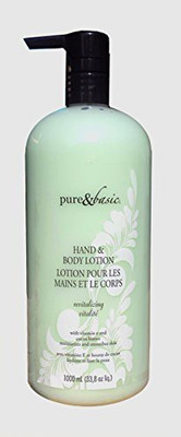 

Pure & Basic Hand & Body Lotion, Revitalizing with Vitamin E and Cocoa Butter(1 L)