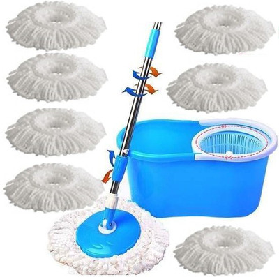 

Everything Imported Spin mop and Bucket System Self Wringing with 8 refill heads Mop Set