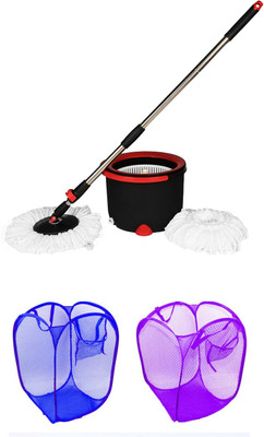 

Wonder Spin Mop with 2 pc Laundry Bag in Assorted Color Mop Set