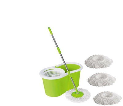 

Ezone Easy to Clean Green Mop Set(Built in Wringer) Mop Set