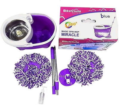 

Bestrium Magic Spin Mop steel jali basket 360 Degree Mop Set