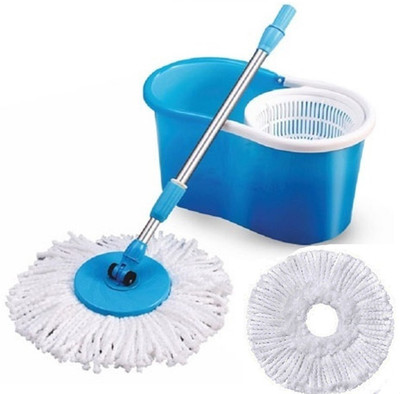 

Everything Imported Floor Cleaning High Quality Spin Magic Easy 360 Degree rotating with 2 Microfiber heads Mop Set