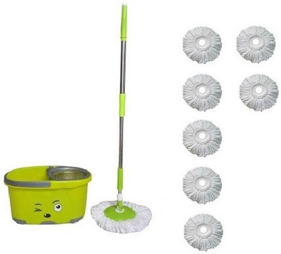 

WDS Easy Cleaning Floor Bucket with 7 Absorber Mop Set