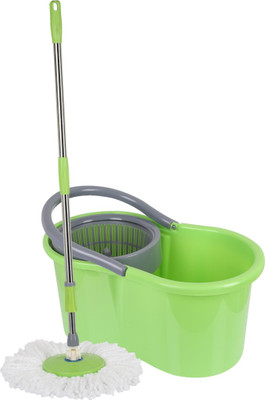 

A Star Magic Mop & Bucket with 2 Microfiber Refill Green (MBPL4Green) Mop Set