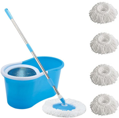 

ECO SHOPEE ECO SHOPEE STEEL SUPER MAGIC MOP WITH FOUR MICROFIBER (Product Colour may vary as availability) Mop Set