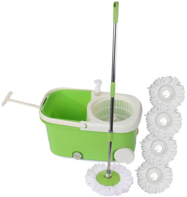 

Blyssware Green CleanSweep with Wheels and 4 Extra Refills Mop Set