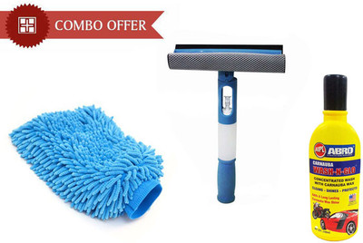 

Speed Combo Speedwav 3 in 1 Cleaning Wiper+Microfiber Glove Mitt+ABRO Shampoo 100ml Mop Set
