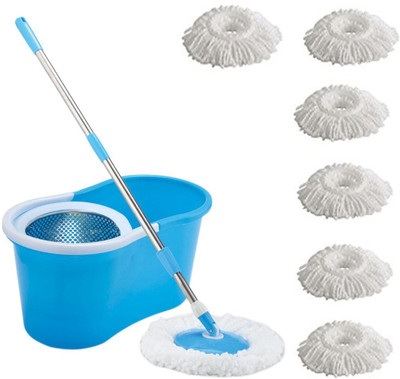 

ECO SHOPEE ECO SHOPEE STEEL SUPER MAGIC MOP WITH SIX MICROFIBER (Product Colour may vary as availability) Mop Set
