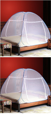 

crobat Polyester Infants temp t Combo set of two Mosquito Net(White, Blue)