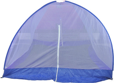 RIDDHI Polyester Adults Washable (7x6)polister tent style mosquito net in blue colour Mosquito Net(blue, Tent)