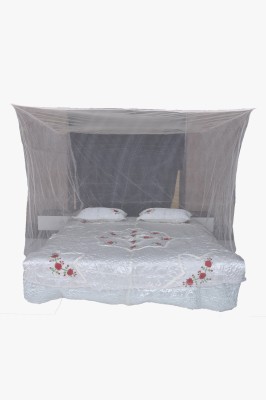 RIDDHI Nylon Adults Washable (6x6) so mtr sailam white square mosquito net Mosquito Net(White, Bed Box)