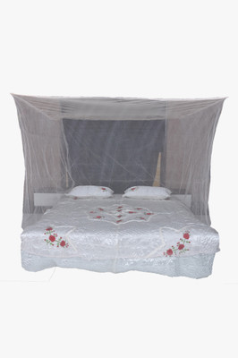 RIDDHI Nylon Adults Washable (7x7) so mtr sailam white square mosquito net Mosquito Net(White, Bed Box)