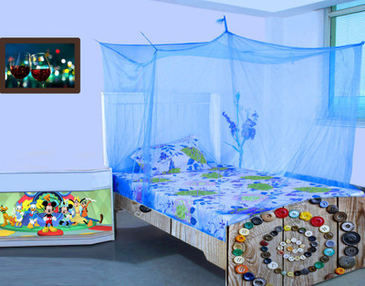 

Aarushi Nylon Adults Single Bed Mosquito Net(Blue)