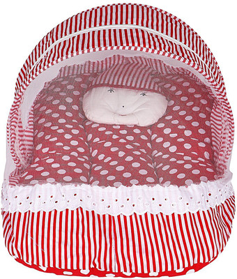 

Chhote Janab Nylon Infants BABY COTTON PADDED Mosquito Net(Red)