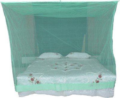 RIDDHI Nylon Adults Washable (6.5x6.5) 14 mtr green square with border Mosquito Net(Green, Bed Box)