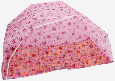 

Elegant Fabrication Polyester Infants 3*6 Feet Printed Polyester Single Bed Mosquito Net(Pink)