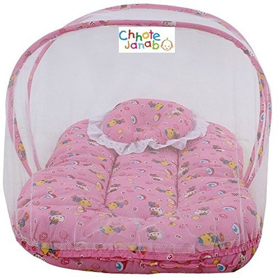 

Chhote Janab Nylon Infants BABY COTTON PADDED BED Mosquito Net(Pink)