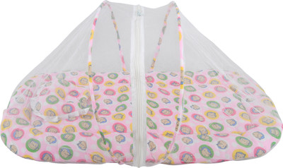 

Baby Grow Cotton Infants Bedding Set With Center Zip Monkey Print Mosquito Net(Pink)