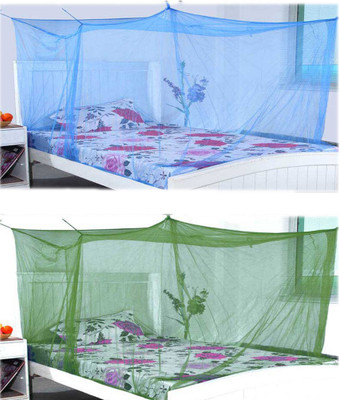

Elegant Nylon Adults Double Bed Bulegreen Combo Mosquito Net(Blue, Green)