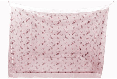 

Mosnet Polyester Adults 5.5x6.5 feet Printed Polyester Mosquito Net(Pink)