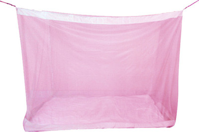 Shayan Polyester Adults 4.5x6.5 feet Polyester Hanging Mosquito Net Mosquito Net(Pink)