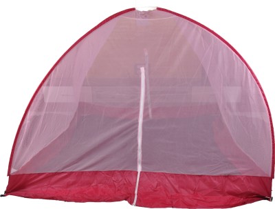 RIDDHI Polyester Adults Washable polister tent style mosquito net in pink colour(7x6) Mosquito Net(pink, Tent)