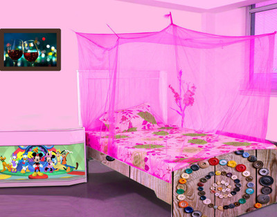 

Aarushi Nylon Adults Double Bed Mosquito Net(Pink)