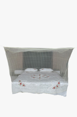 RIDDHI Nylon Adults Washable square cream 50 mtr sailam (7x7) mosquito net Mosquito Net(Cream, Bed Box)